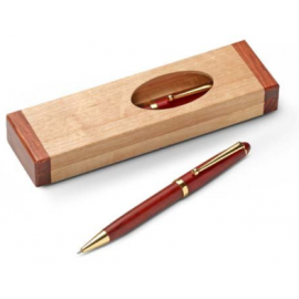 Penna sfera legno+box legno